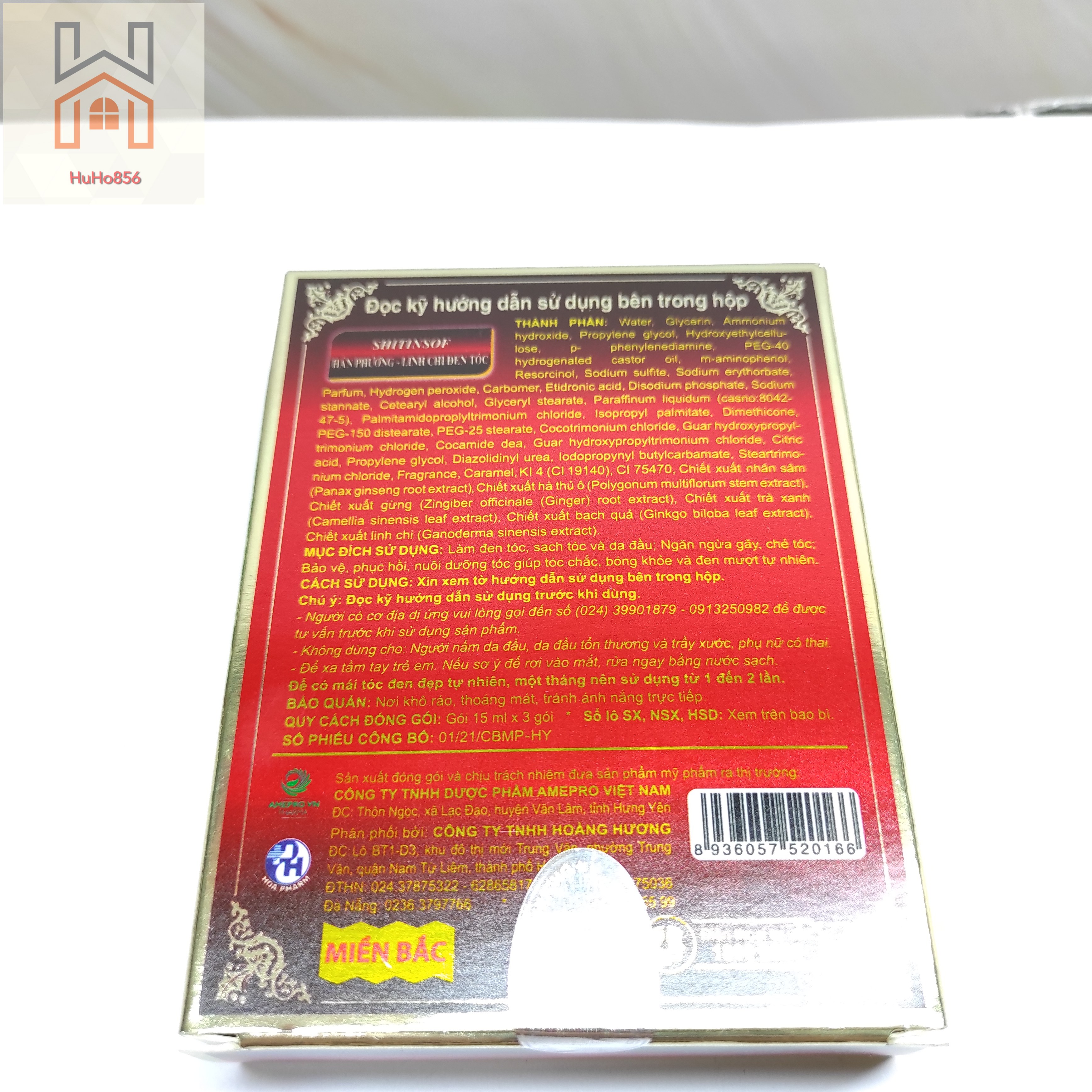 Combo 5 SHITINSOF Hán Phương - Linh Chi Đen Tóc - Hộp 3 gói