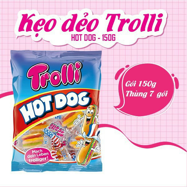1 bịch Kẹo dẻo Trolli Hot Dog 150gr Đức