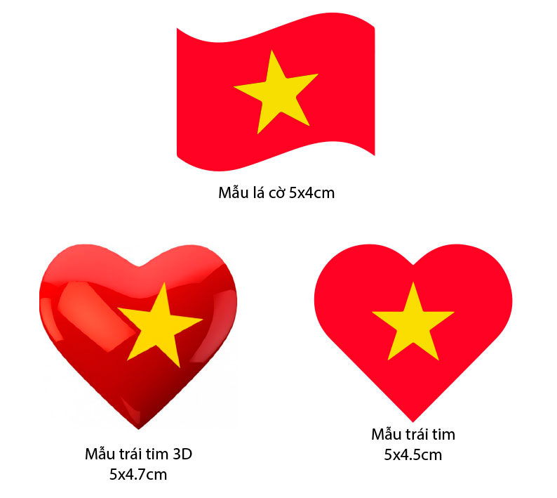 Sticker cờ Việt Nam - Bộ 10 cái