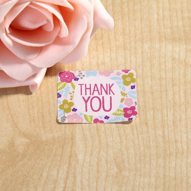 TEM01-(10 to/90 tem) Tem giấy chữ 'Thank you' 4x3cm(10 to/90 tem)