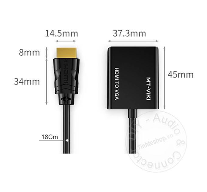 Cáp chuyển đổi HDMI sang VGA MT-VIKI (Đen)