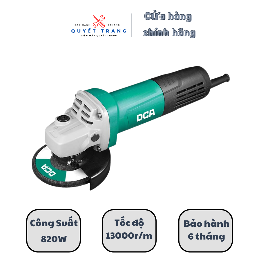 Máy mài góc dca asm13-100 công suất 820w cắt sắt gỗ đa năng chính hãng dca