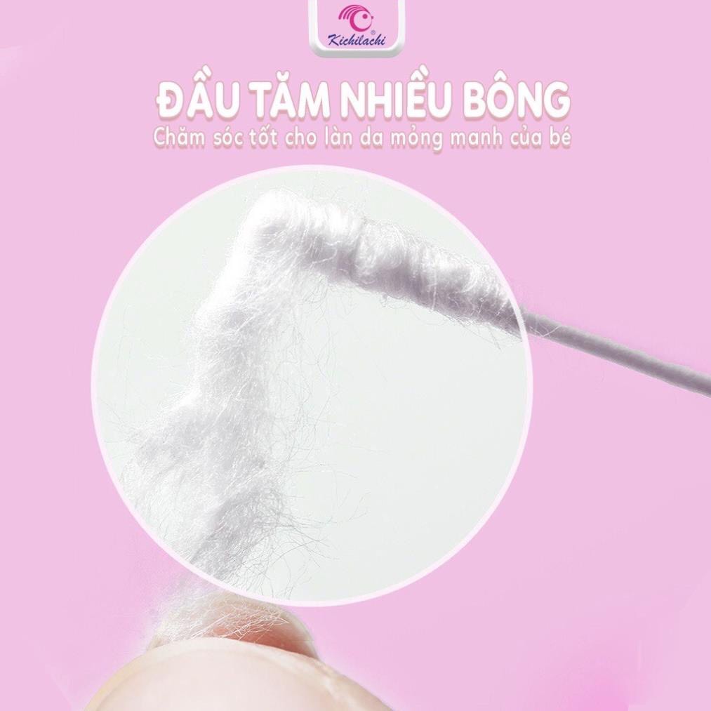 Tăm bông sơ sinh Kichi thân giấy 200 que