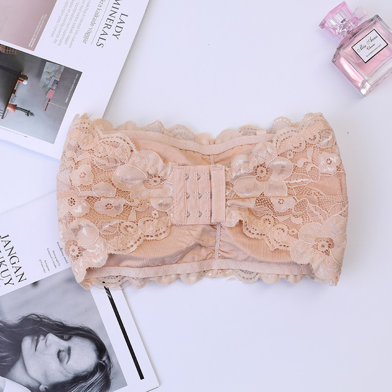 Áo Bra Quây Ren Không Dây Cài Sau Siêu Đẹp- ÁO BRA QUÂY REN HOA KHÔNG DÂY ĐỆM MỎNG CHỐNG TỤT HỞ VAI CHẤT SIÊU ĐẸP