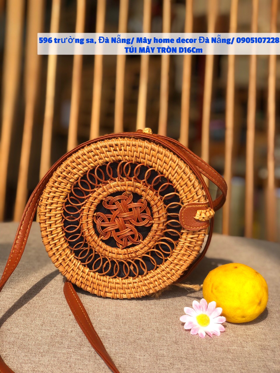 Túi mây tròn đi biển Mandala D20/D16cm