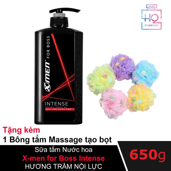 Sữa tắm Nước hoa X-men for Boss Intense 650g Tặng kèm 1 Bông tắm Massage tạo bọt màu ngẫu nhiên nhập khẩu