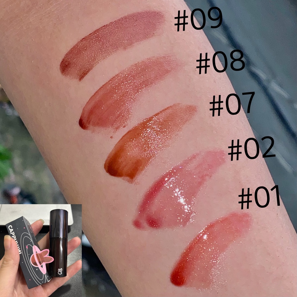 Son Tint Bóng Thỏ Đen Hồng CAPPUVINI Clarinet Lip Gloss