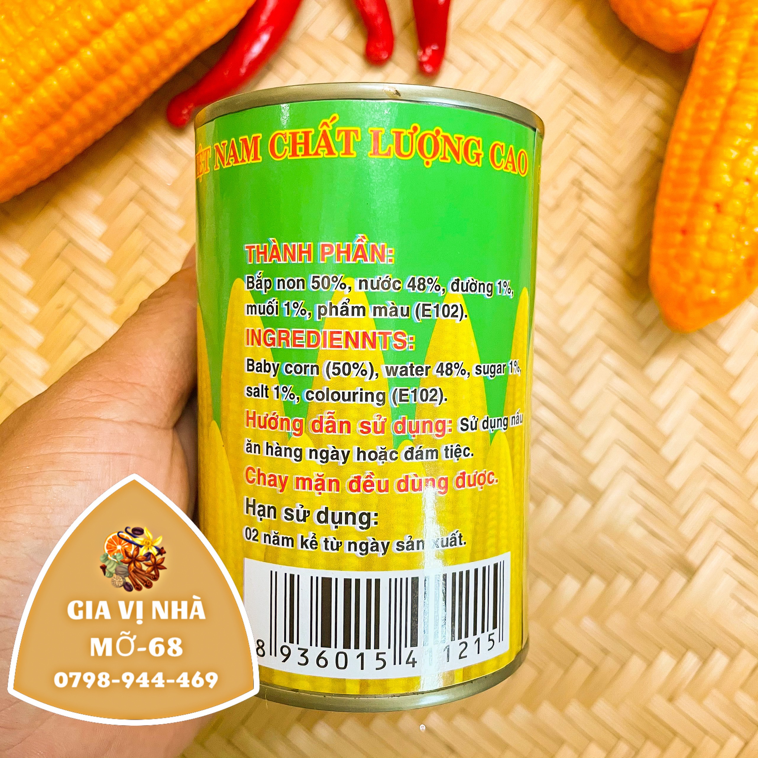 BẮP NON LON NGUYÊN THẢO -425GR