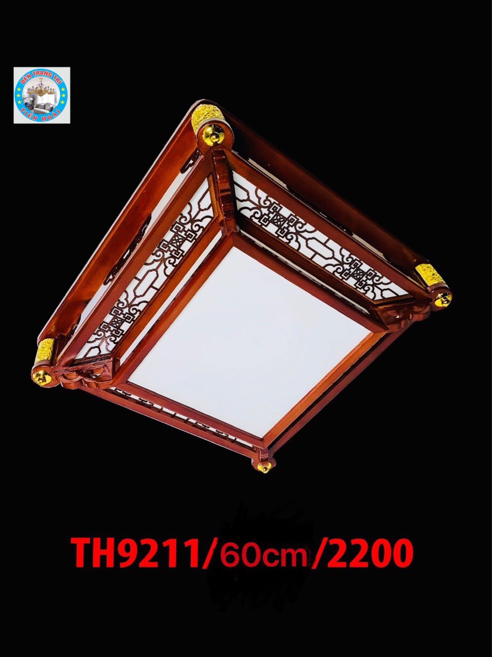 Đèn ốp trần gỗ phi 550 - 3 chế độ ánh sáng