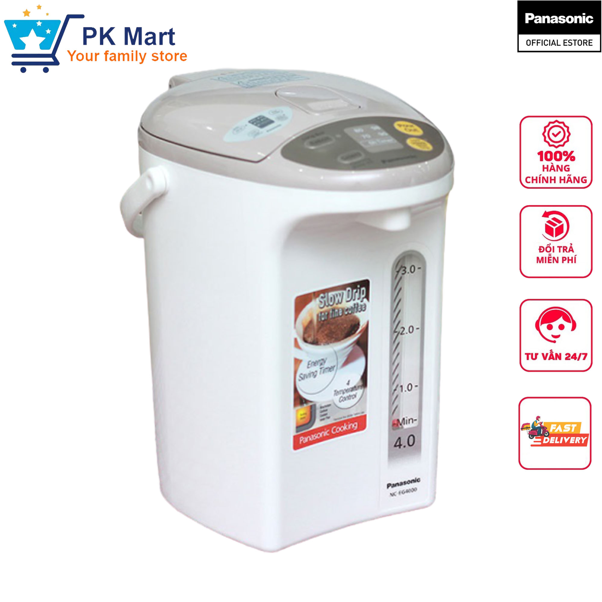 Bình thủy điện Panasonic NC-EG4000CSY 4 lít (Trắng)