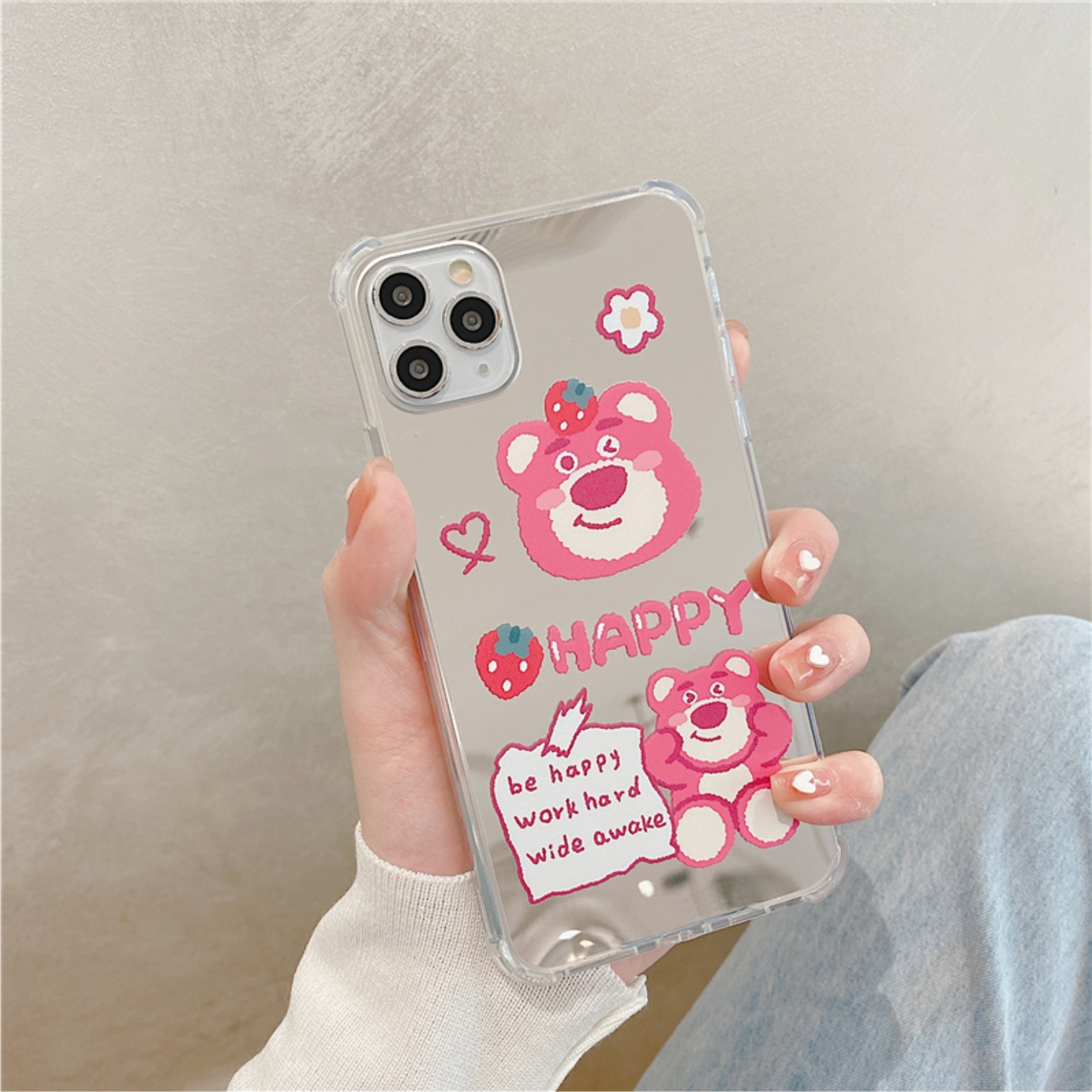 Ốp Lưng Gương Chống Sốc Bear Cute