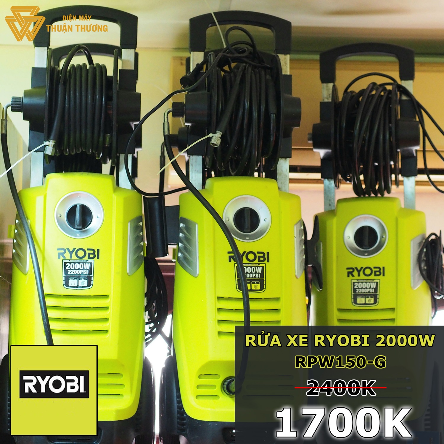 [Khuyến Mãi Xả Kho]Máy Rửa Xe Ryobi 2000W RPW150-G