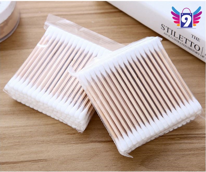 Tăm Bông Cán Gỗ Túi 100 Cây