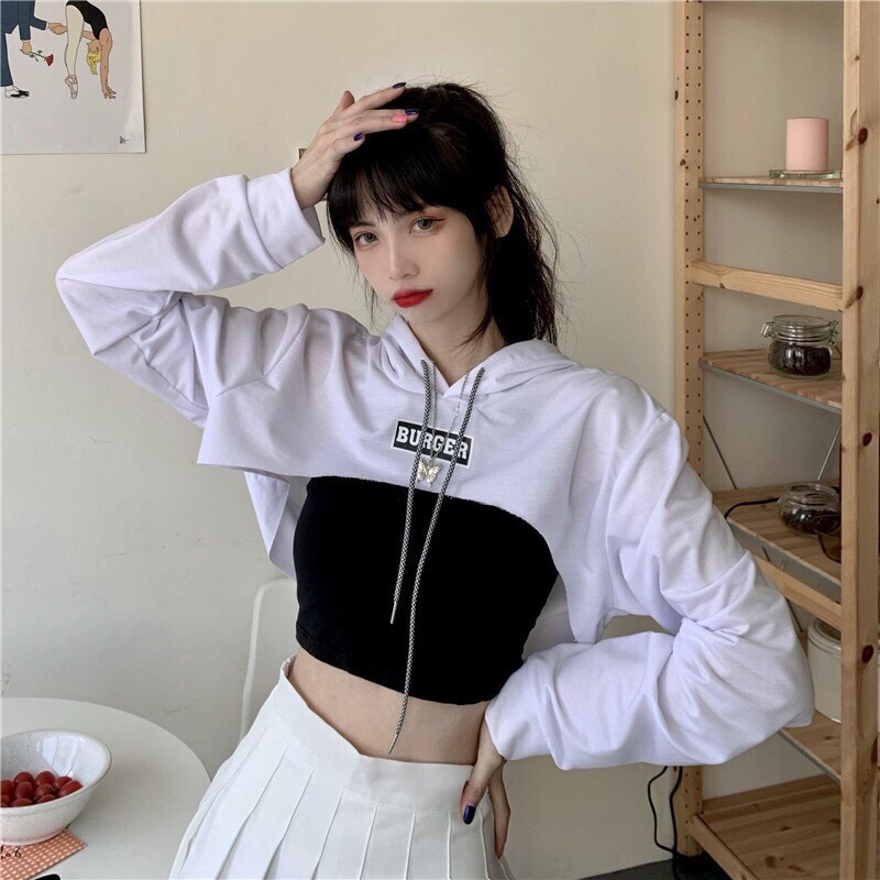 SET 2 MÓN ÁO CROPTOP HODDIE