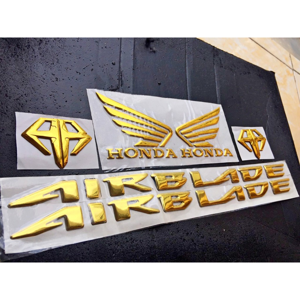 Bộ tem nổi dán xe air blade, cánh chim, logo ab