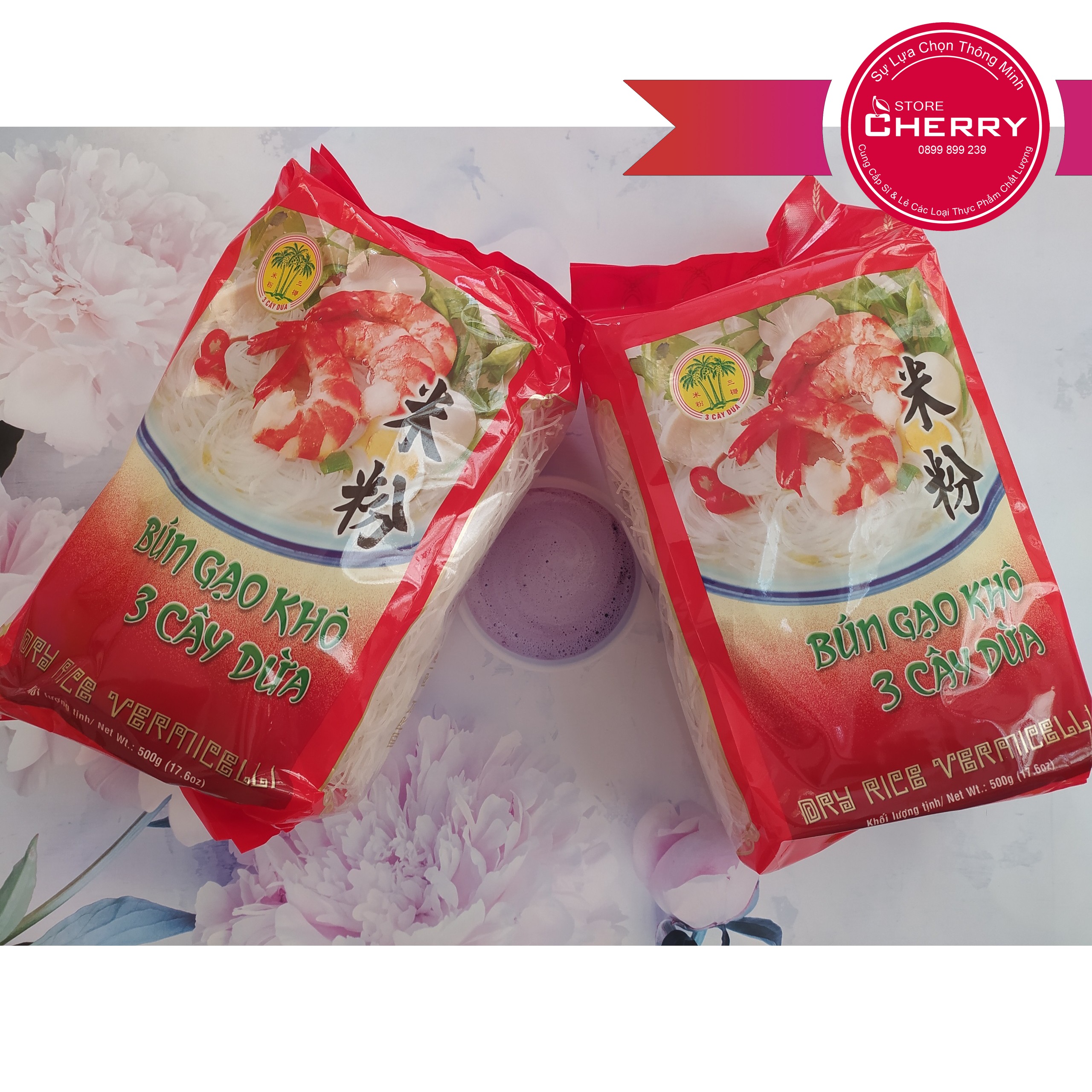 Bún Gạo Khô 3 Cây Dừa 500g