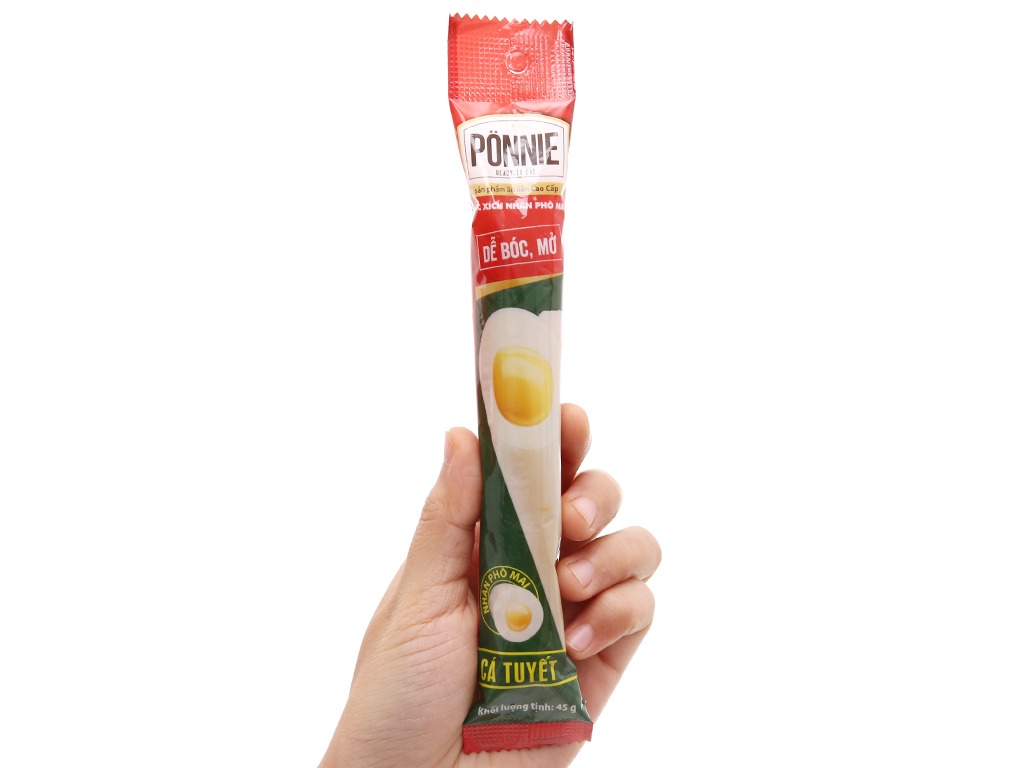 [COMBO 6 CÂY] Ponnie Xúc Xích Cá Tuyết Phô Mai 45gr