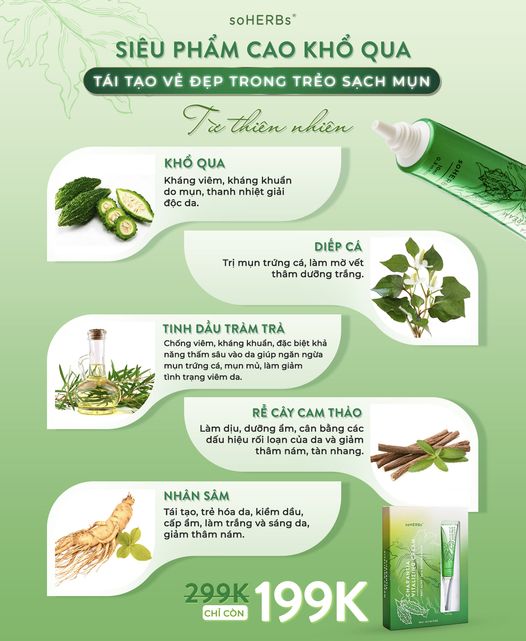 Cao Khổ Qua Giảm Mụn Soherbs Charantia Vitalizing Cream