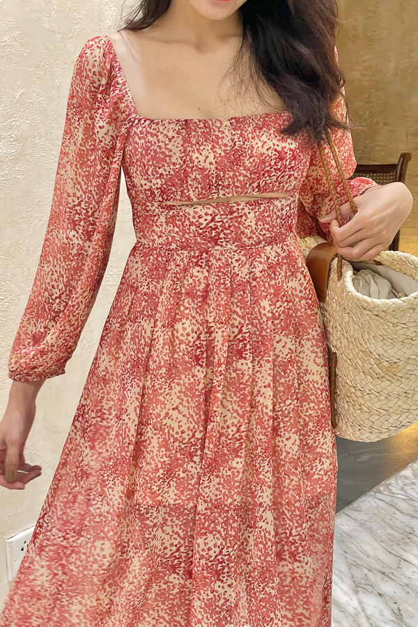 [NHẬP MÃ NOVFALAZSOCIAL02 GIẢM 40K ĐƠN 199K  ] Đầm kiểu cutout MAYBI voan tay phồng