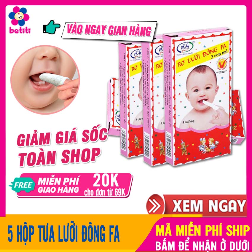 Rơ Lưỡi Cho Trẻ Sơ Sinh ĐÔNG FA - Tưa Lưỡi Cho Bé Kháng Khuẩn, Tiệt Trùng