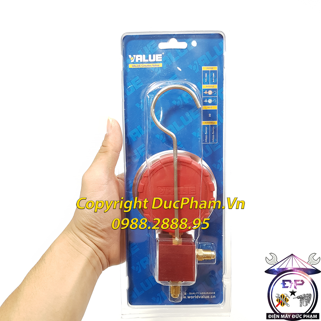 Đồng hồ nạp gas đơn Value đỏ cao áp ( Công Ty Vỏ Tiếng Anh )