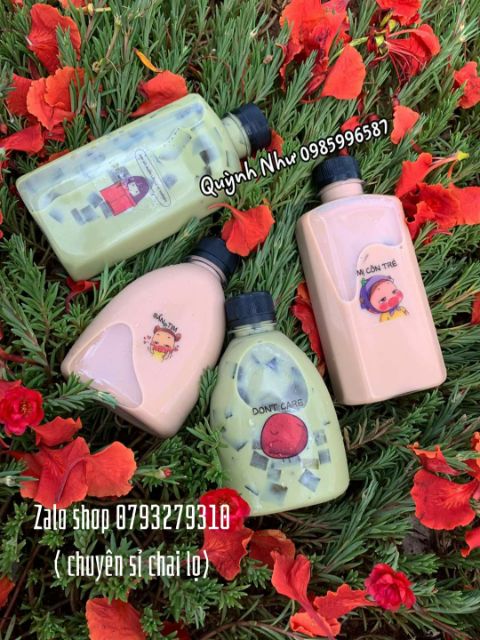 Combo 10 chai nhựa dẹp nắp đen 330ml