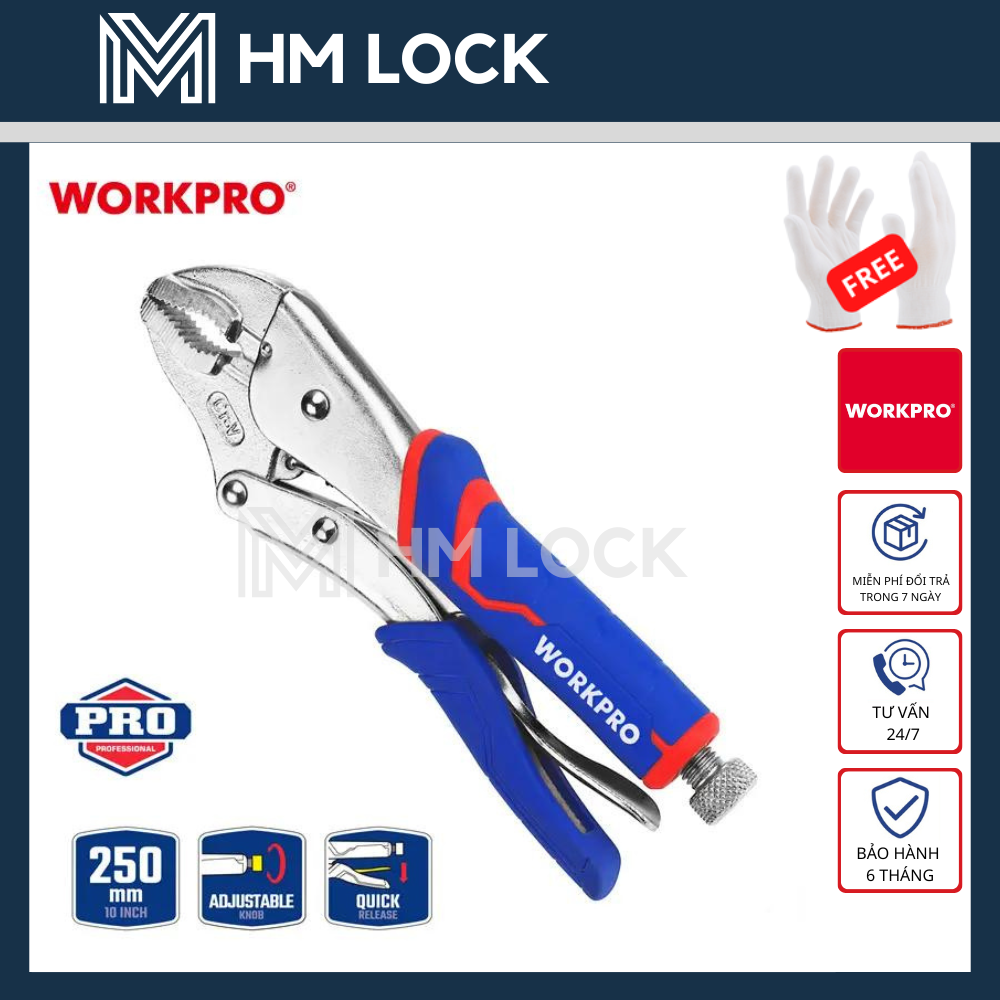 Kềm bấm chết bằng thép crv workpro 7, 10 inch - hàng chính hãng - wp231073 - wp231074