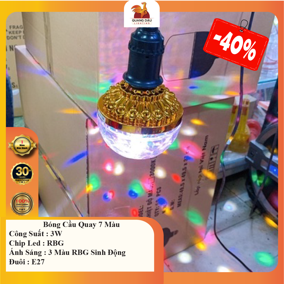 Đèn Led Cầu Quay Pha Lê