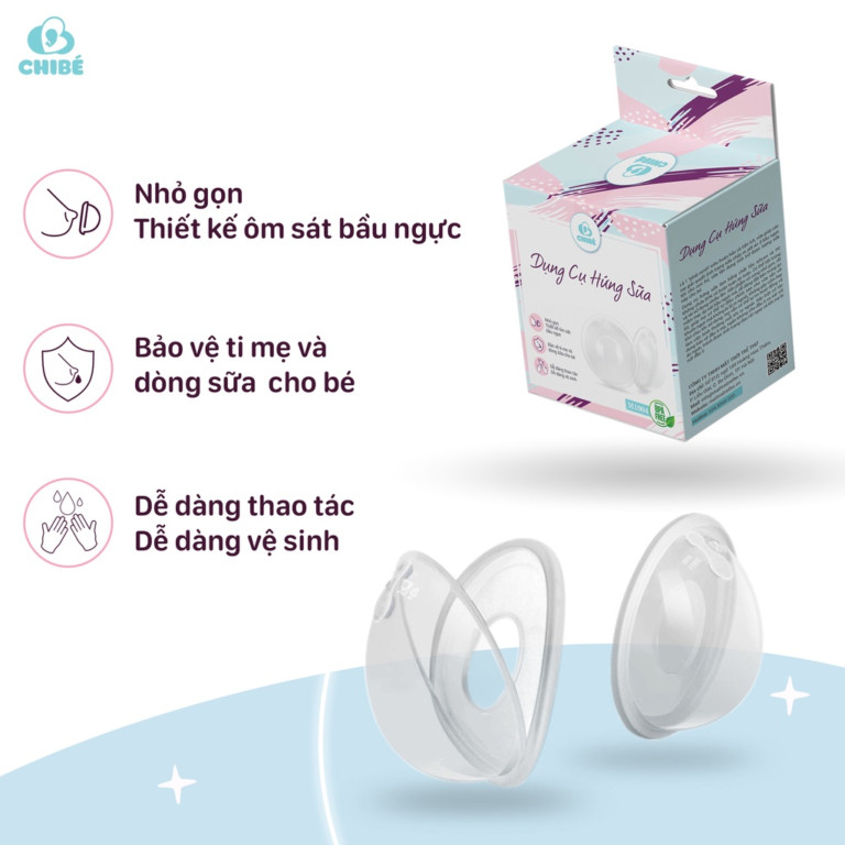 set 2 cốc hứng sữa CHIBÉ babymall.vn