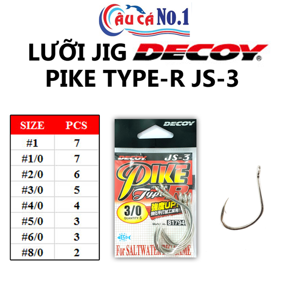 Lưỡi jig decoy pike type -r js-3
