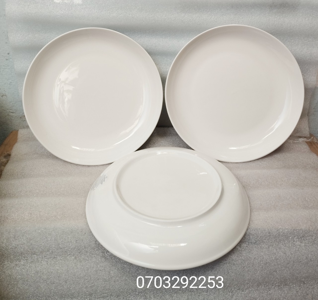 dĩa sứ tròn ảo trắng 10 inch / 9 inch ( 24.5cm - 22cm) - MUA 4 cái tặng 1 cái cùng loại
