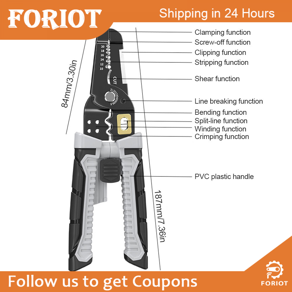 Foriot Wire Cutter Wire Stripper Heavy Duty Automatic Wire Stripper Tool for Solid and Stranded Electrical Wire