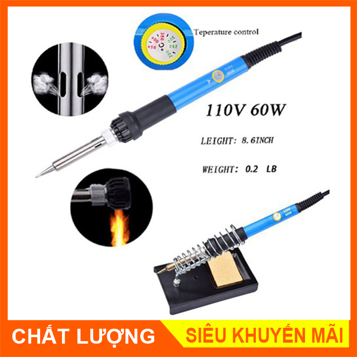 Mỏ hàn chỉnh nhiệt 60W và cuộn chì hàn, nhựa thông