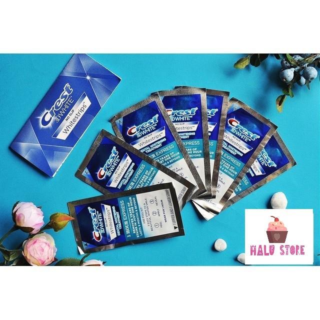 [HCM]Combo 14 miếng (7 gói/7 ngày) dán trắng răng Crest 3D White Whitestrips loại 1 Hour - Mỹ