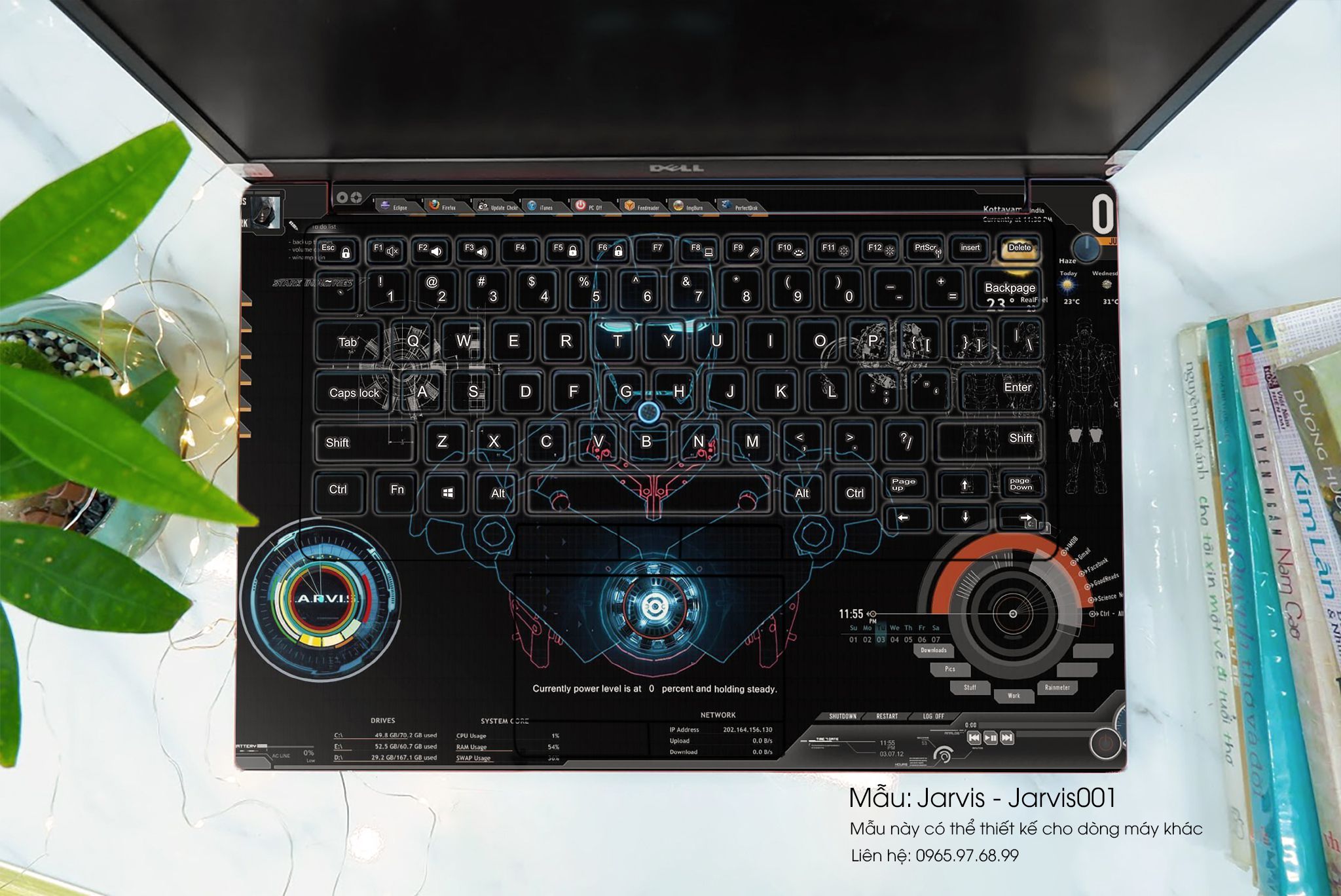 Decal Skin dán Surface Pro / Laptop / Go / Book mẫu Jarvis (inbox mã máy cho shop)