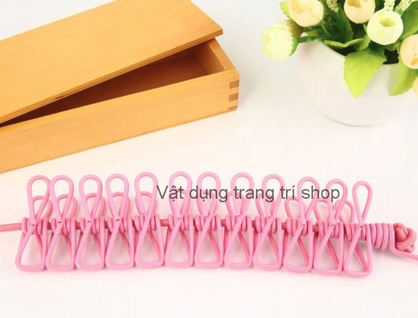 Dây Phơi Đồ 12 Kẹp Đa Năng