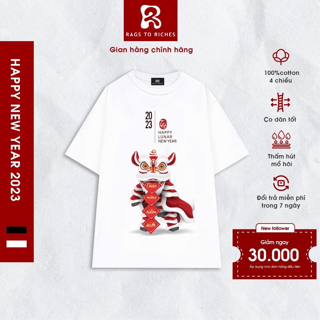 Áo Thun Tết 2023 RAGS TO RICHES of CAPARIES TETRIIR01