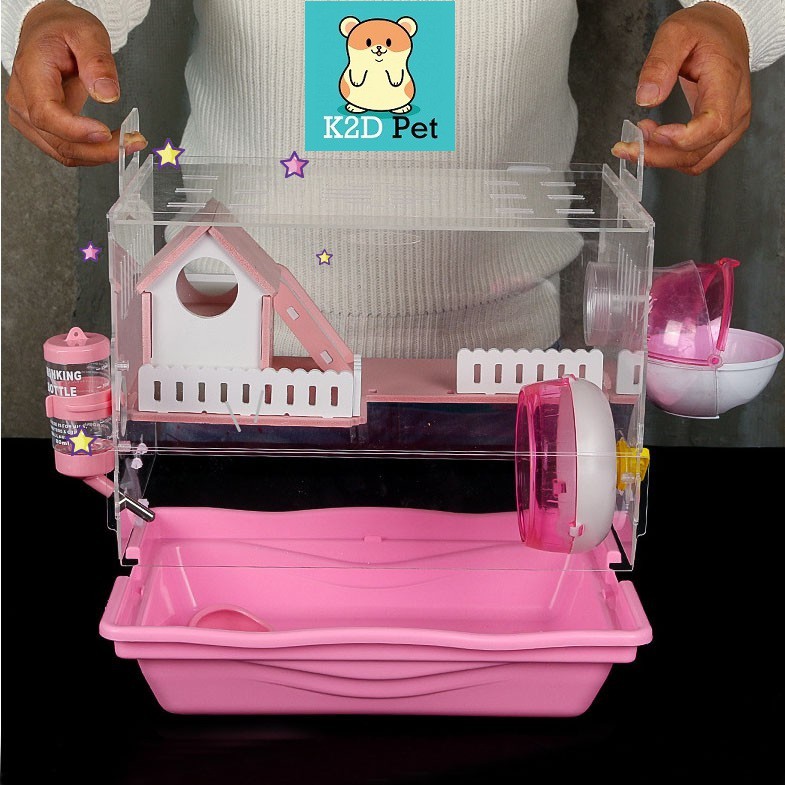 [Hoàn tiền 10%]Lồng hamster biệt thự 2 tầng full đồ mica