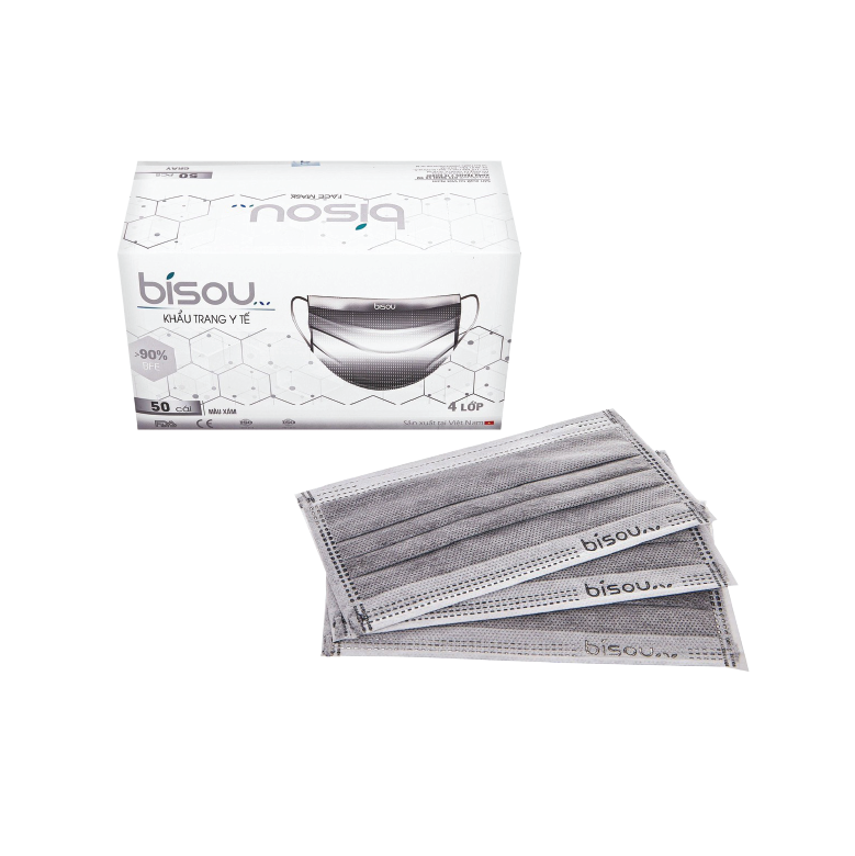 Khẩu trang y tế BISOU 4 lớp (50 cái)