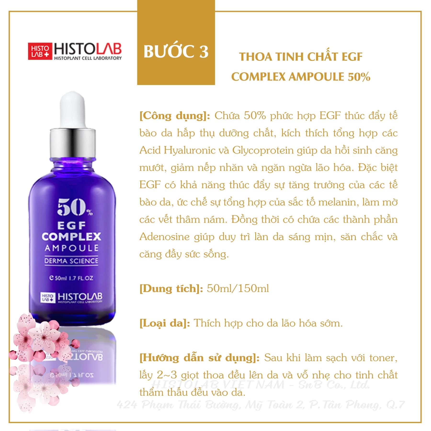 Tinh chất trẻ hoá da HISTOLAB - EGF COMPLEX AMPOULE 50%
