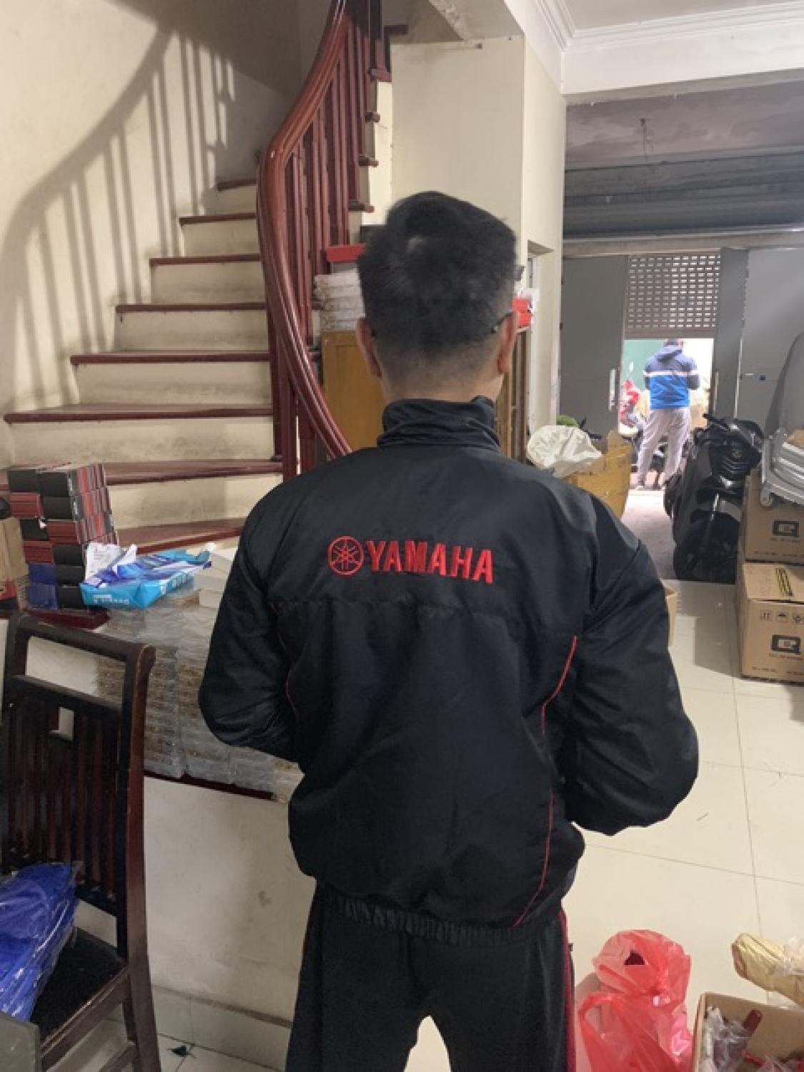 Áo gió Yamaha 2 mặt xanh đen cao cấp