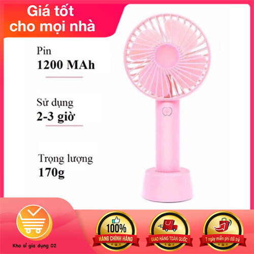 Quạt Mini Tích Điện Cầm Tay Để Bàn 3 Chế Độ Gió