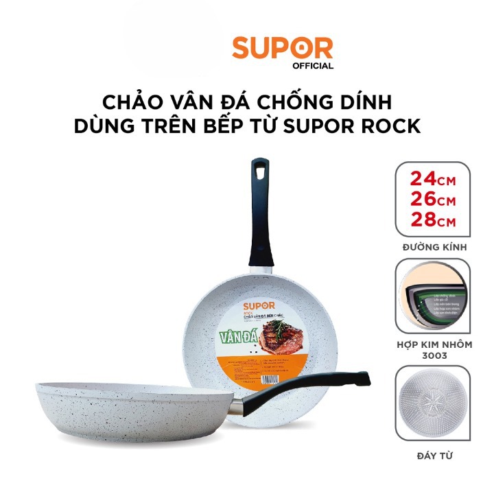 Chảo chống dính men đá Supor F23A26IH