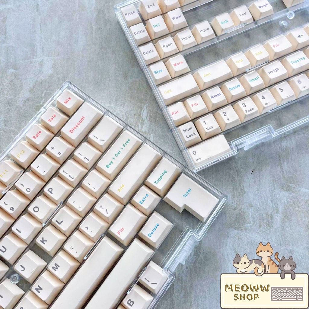 Keycap pbt Froyo cream cho bàn phím cơ