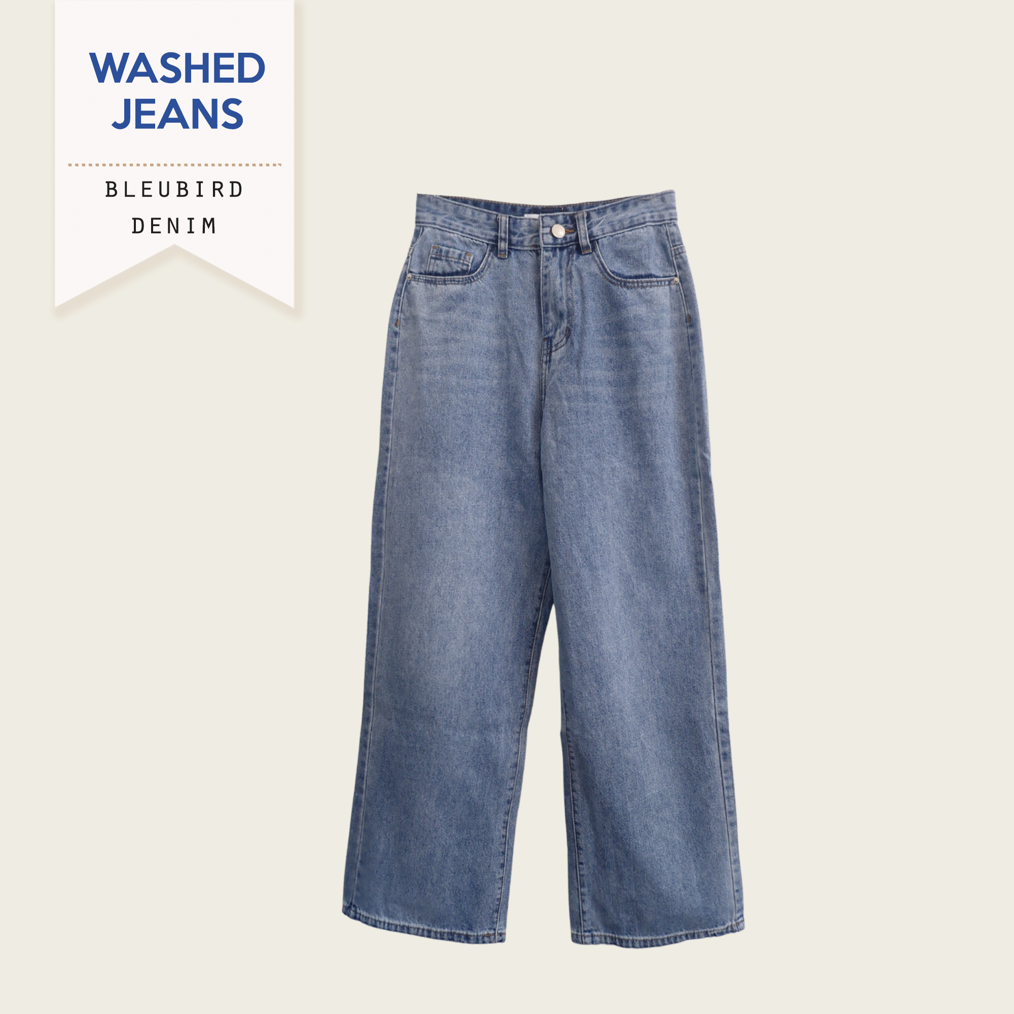 BLEUBIRD Quần denim giặt mài Washed Jeans