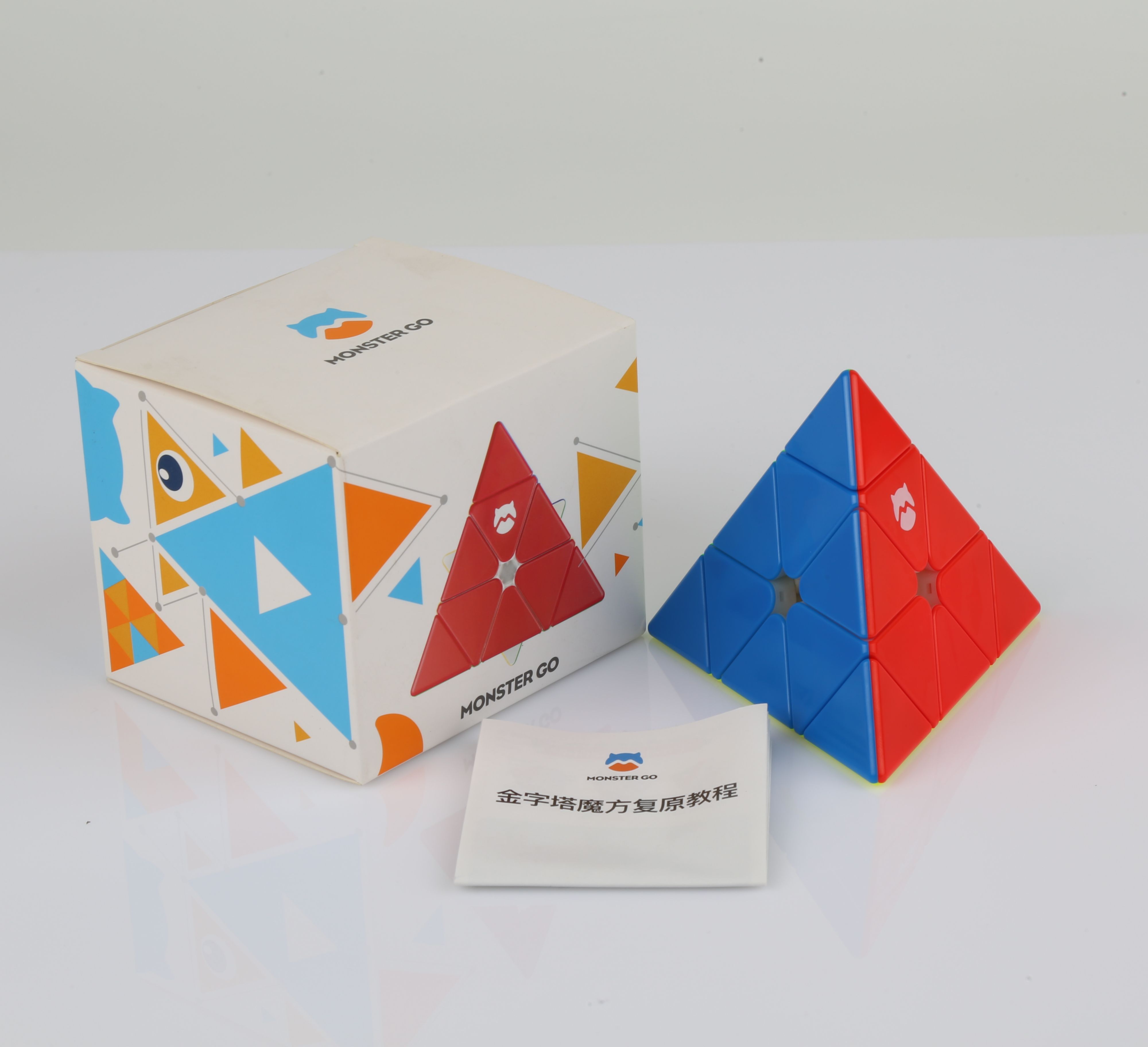 Rubik's Cube pyramid Pyraminx monster go stickerless-Rubik variations triangle Pyraminx monster go