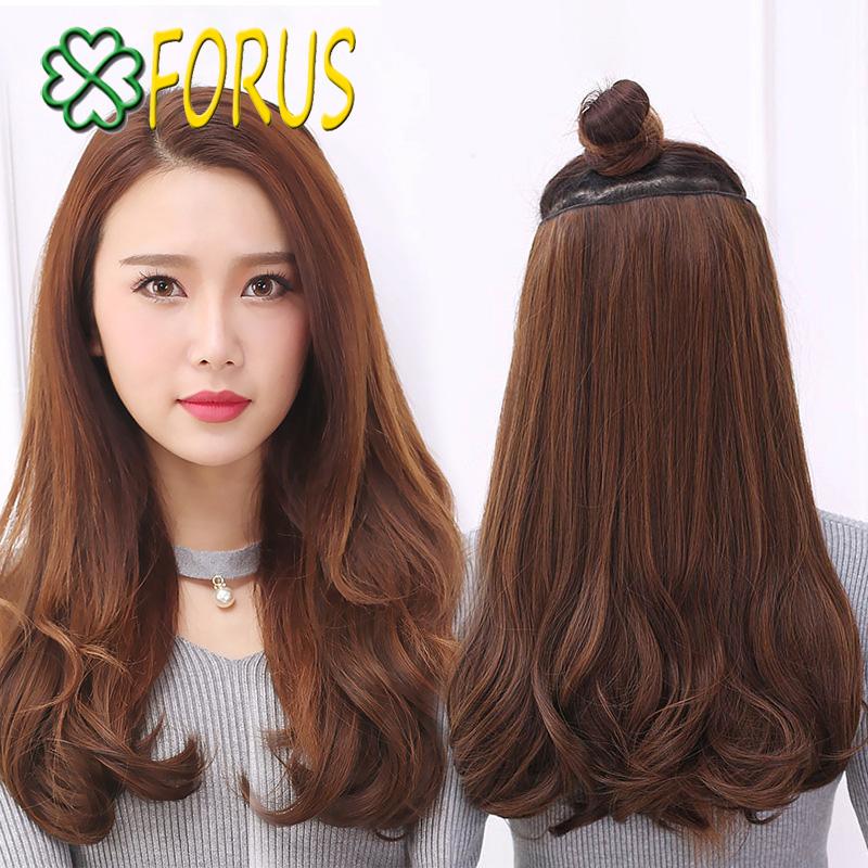 Tóc giả kẹp 5 phím cụp HT150, màu [nâu đen 4#] tóc giả nữ