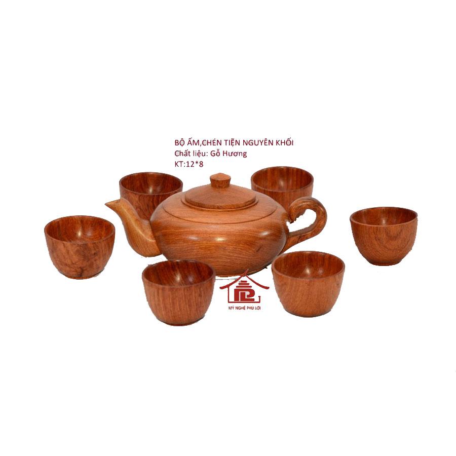 Bộ ấm chén gỗ Hương