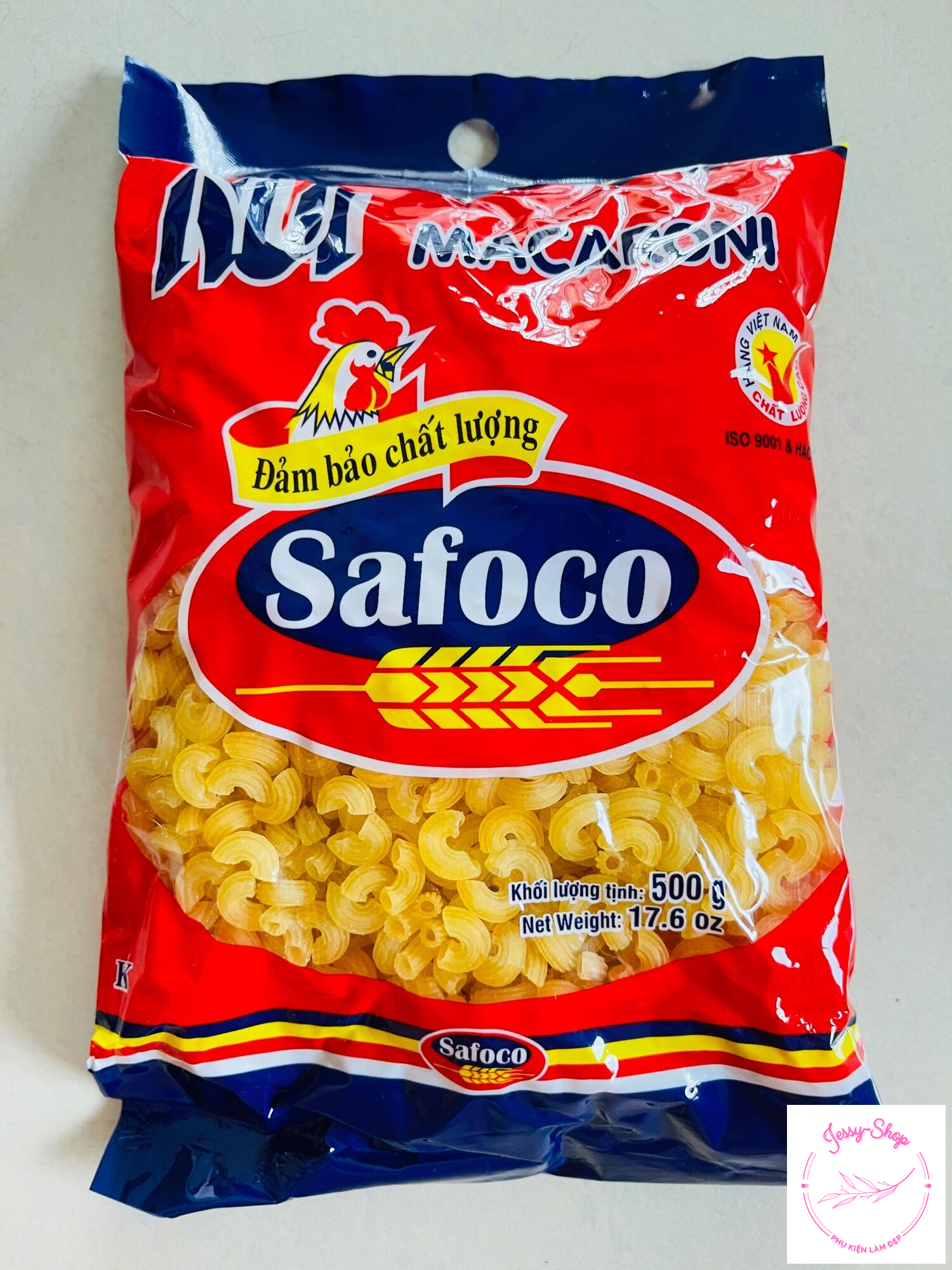 Nui Ống Ngắn Hình C Safoco Gói 500g