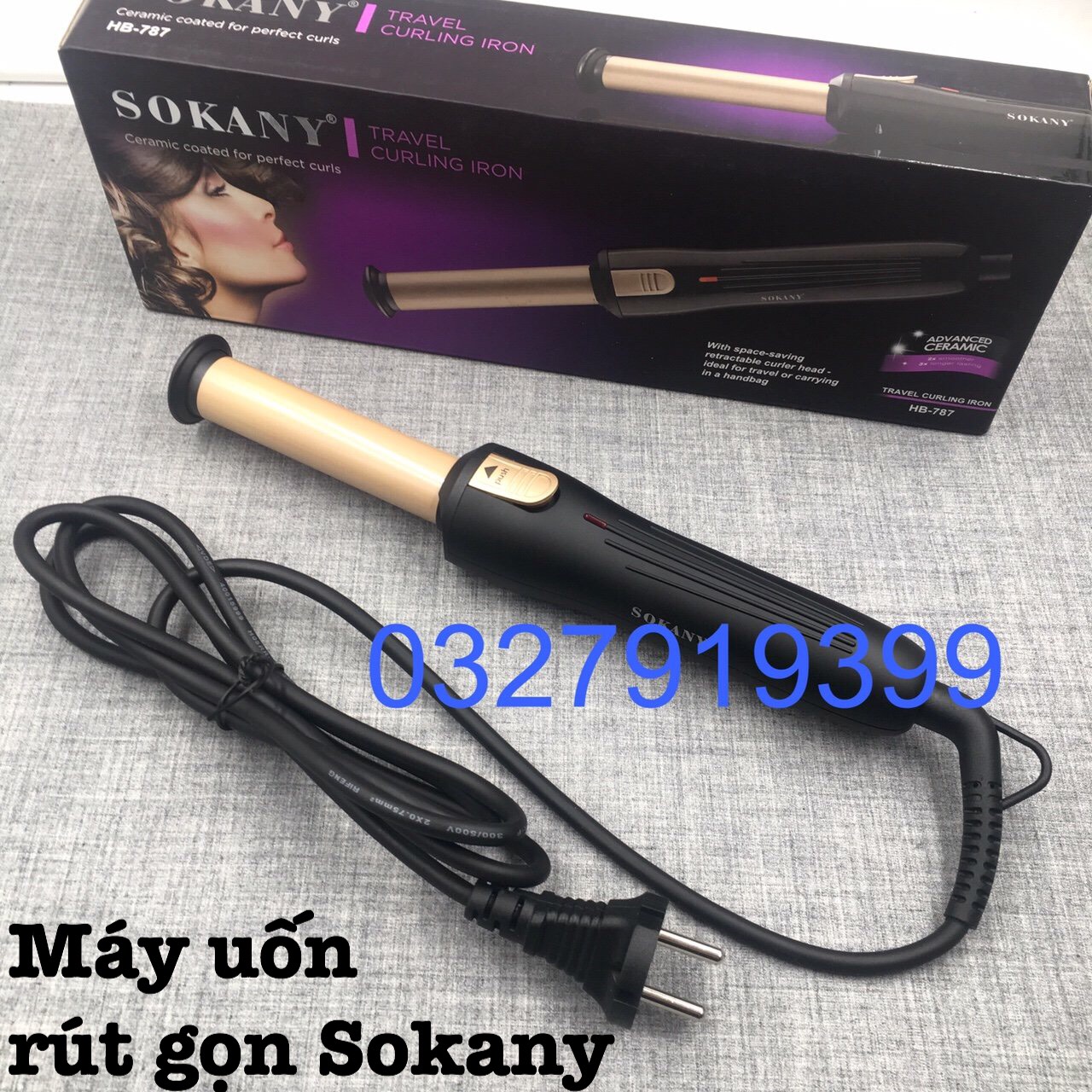 ✅tặng kẹp✅ Máy uốn tóc rút gọn cao cấp SOKANY 787